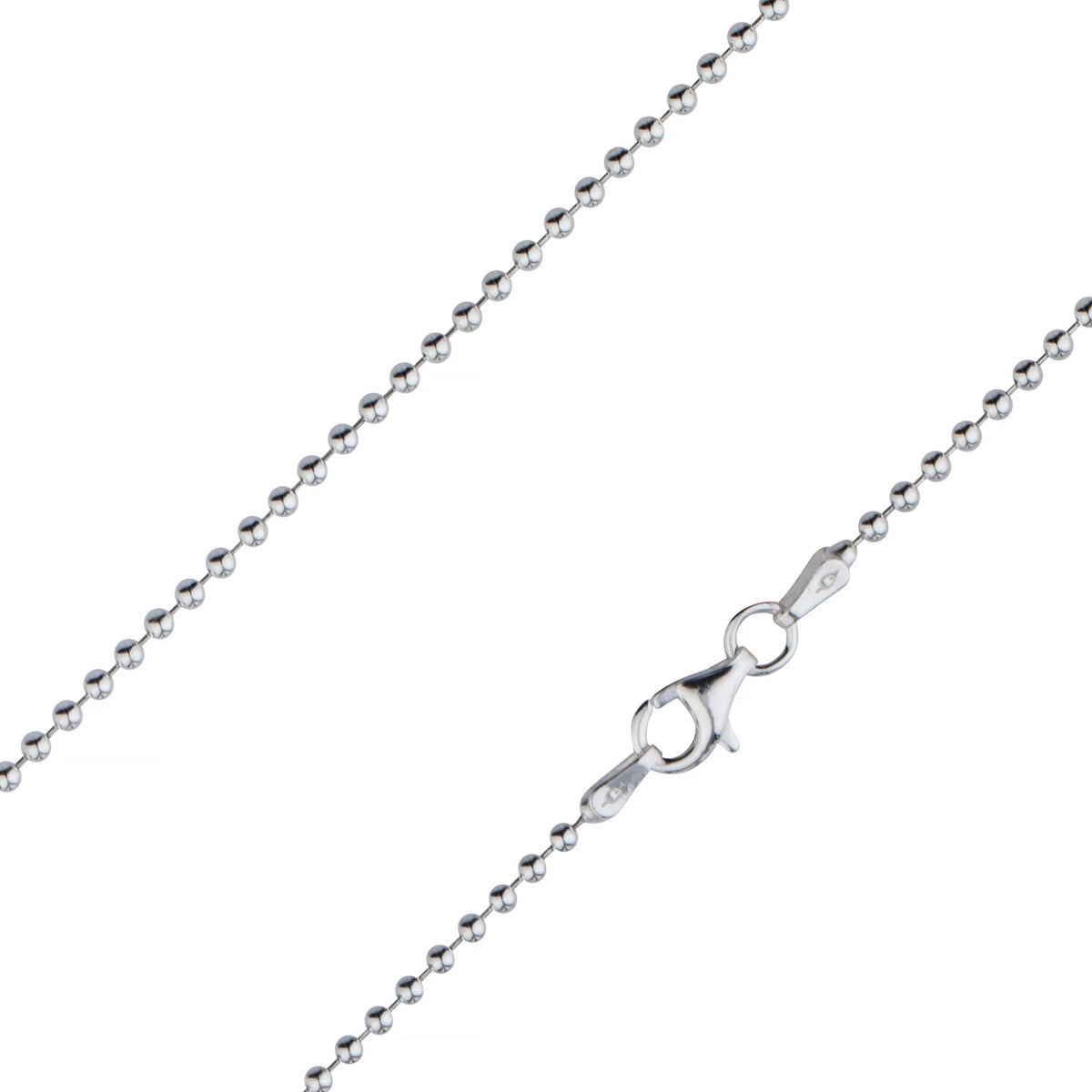925 Sterling Silver Ball Bead Chain Necklace 1.5mm P85288