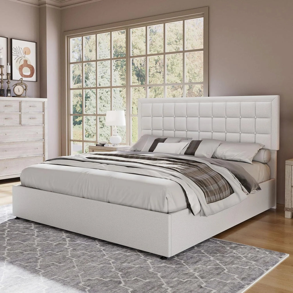 King Size Lift Up Storage Upholstered Platform Bed Frame K59391