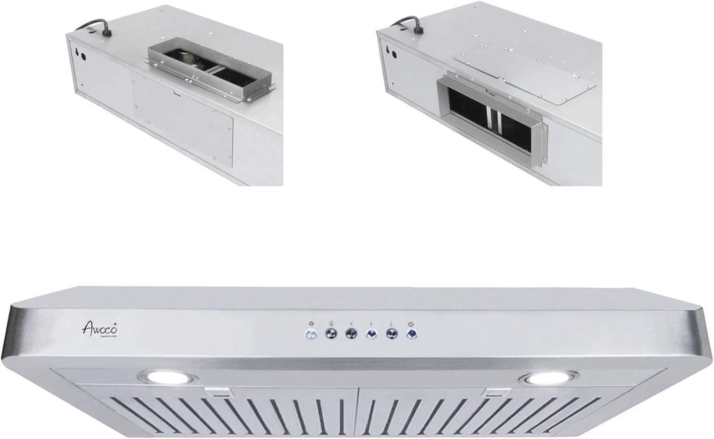 Stainless Steel Under Cabinet Range Hood with LED Lights W63949