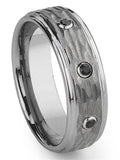 Black Diamond Hammer Finish Comfort Fit Mens Wedding Band Ring Sz 10.0 D1156