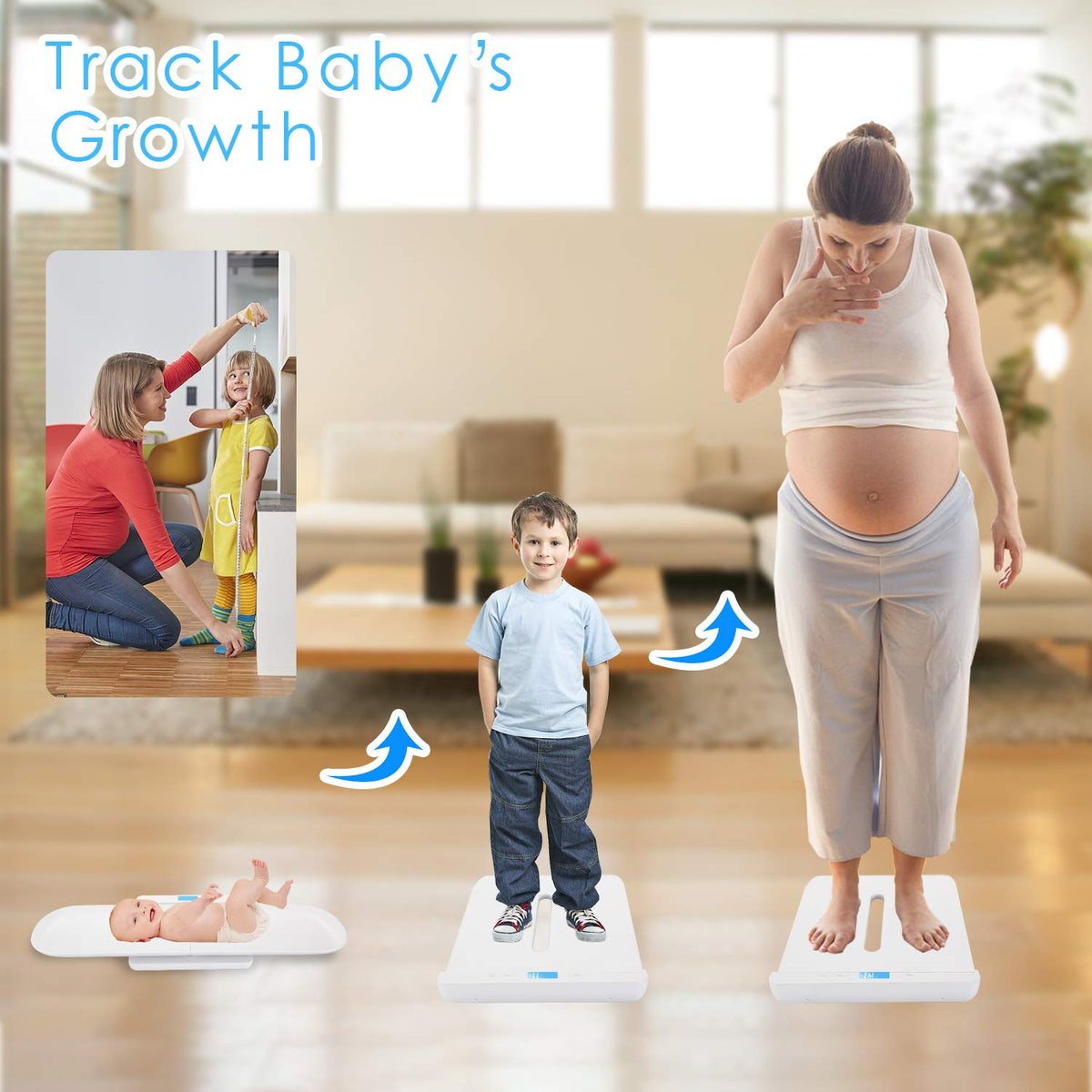 Pet Scale with Tape Measure, Digital Infant Scale with Height Tray, Max 220lb, Pack of 2 H621