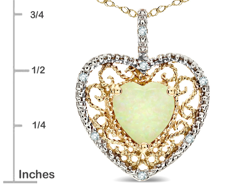 14k Yellow Gold Heart Pendant Necklace H366