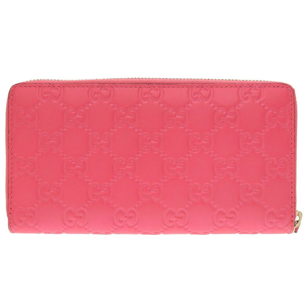 Pre-Owned Pink Leather Round Wallet Purse Z54594