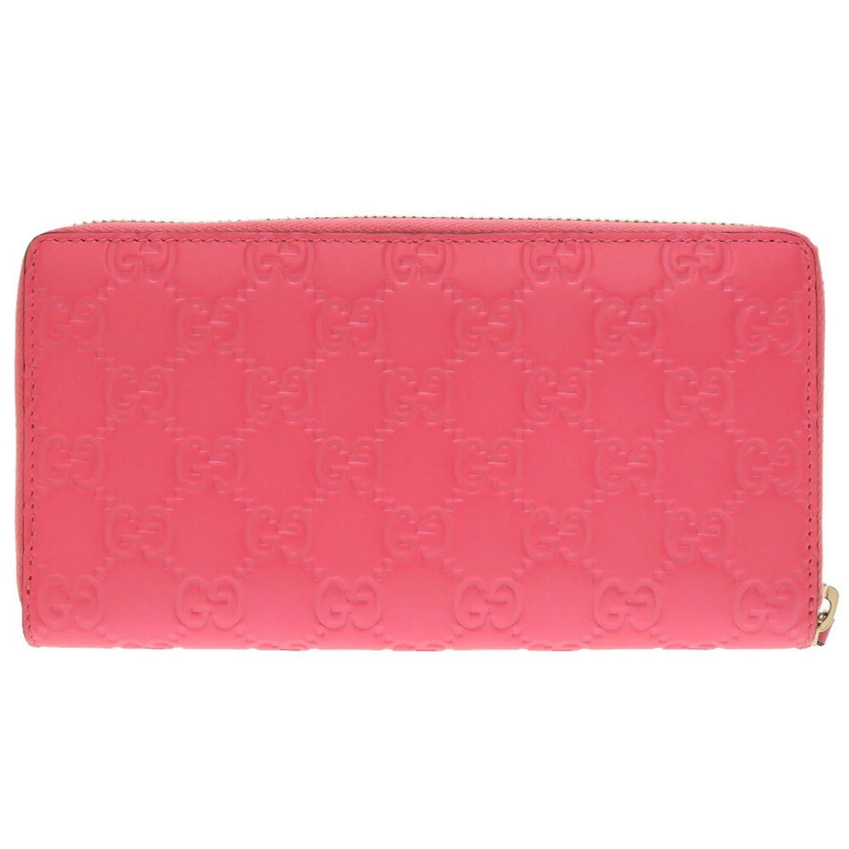 Pre-Owned Pink Leather Round Wallet Purse Z54594