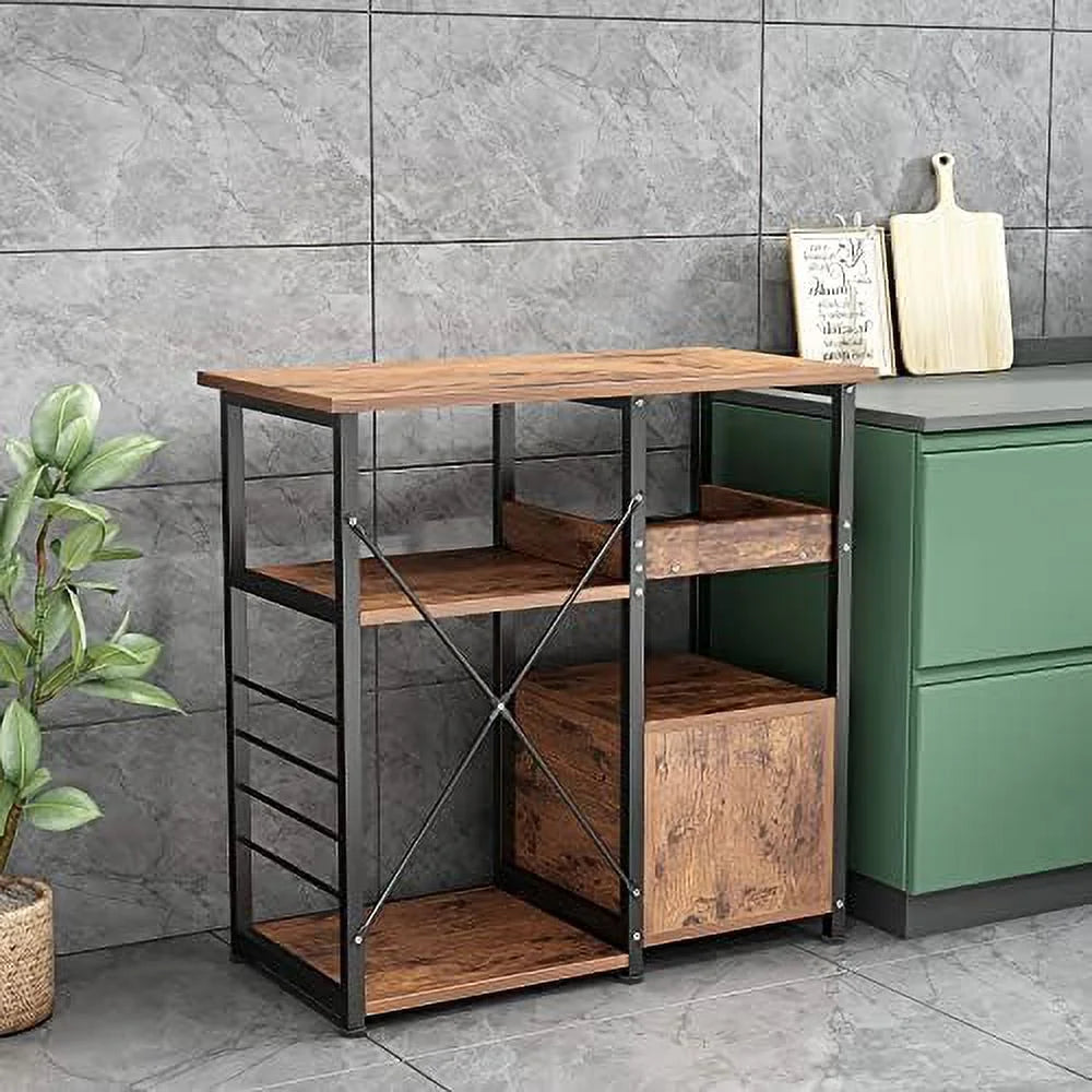 3-Tier Kitchen Baker's Rack with Cabinet Y373
