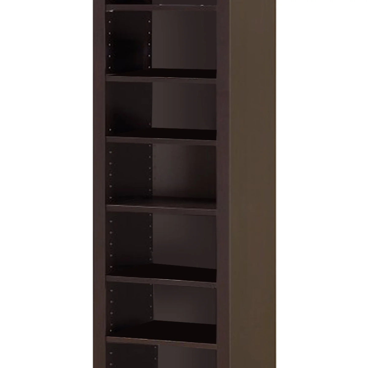 Modern MDF and Wood Bookcase with 9 Shelves in Dark Brown Y60599