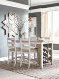White/Light Brown Counter Height Dining Table D846