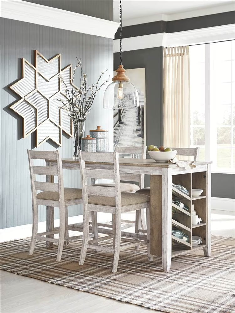 White/Light Brown Counter Height Dining Table D846