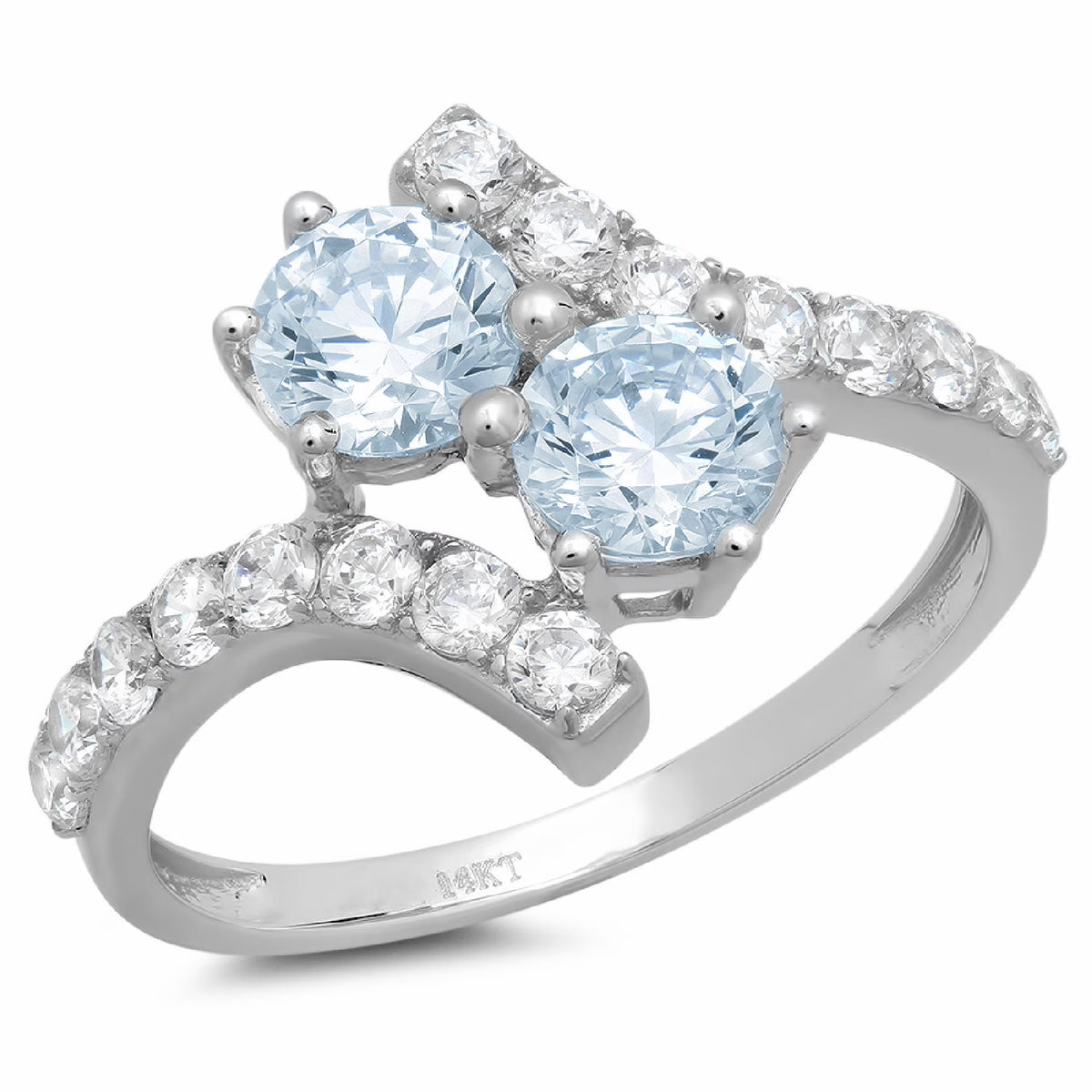 14k White Gold Sky Blue Topaz Ring Size 7.25 G27812