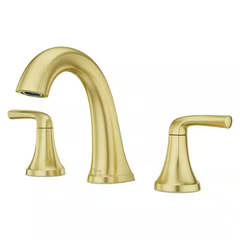 8 in. Widespread Double Handle Bathroom Faucet Brushed Gold H386