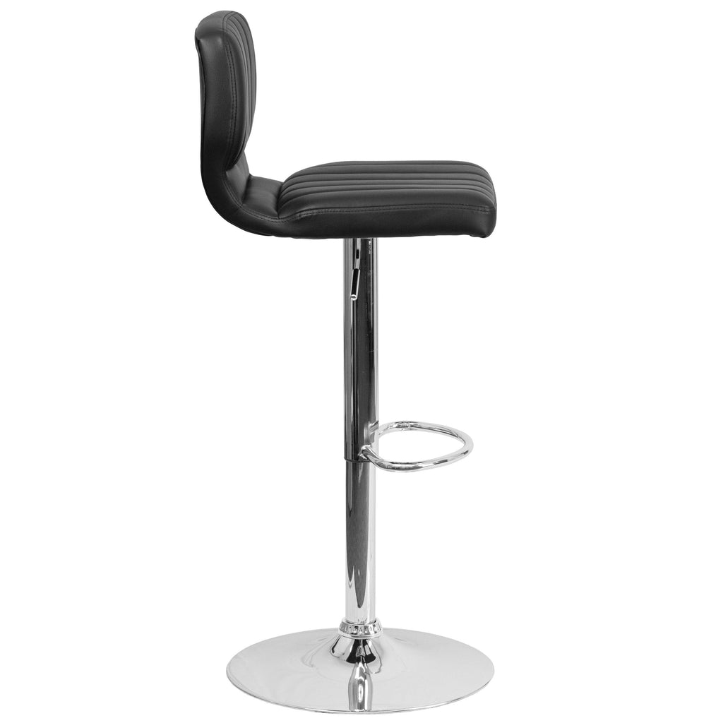 Blue Adjustable Height Barstool with Chrome Base I298
