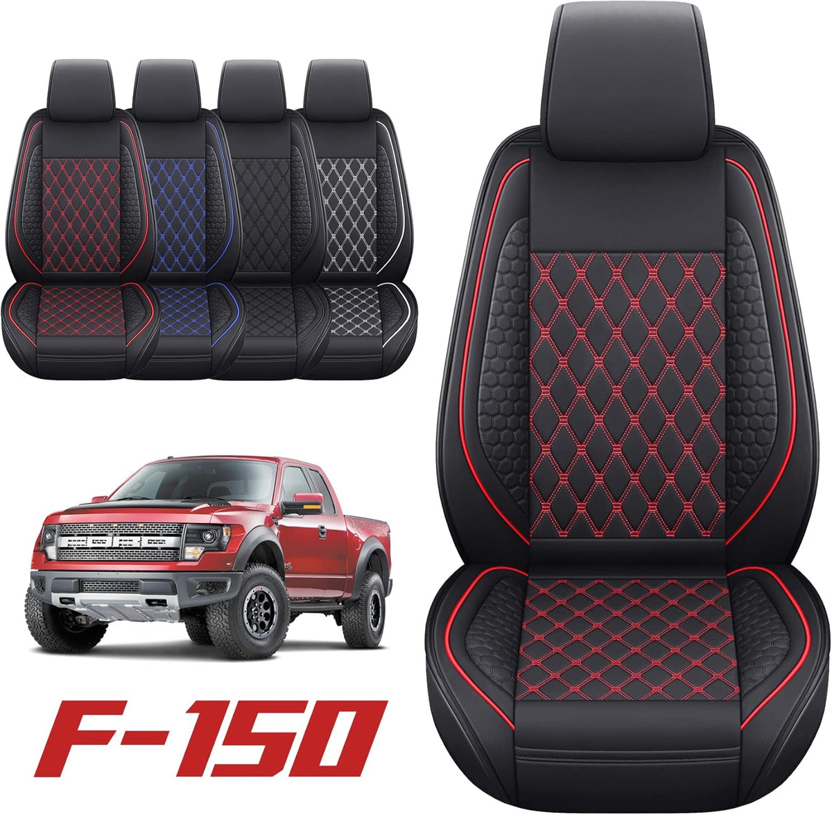 Black Waterproof Full Set Car Seat Covers for Ford F150 K3395
