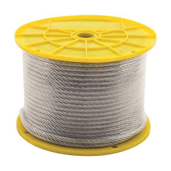 PVC Coated 1/8 inch x 3/16 inch x 250 ft Aircraft Cable E855