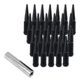 24 x Black M14x1.5 Solid Metal Wheel Spike Lug Nuts S7174