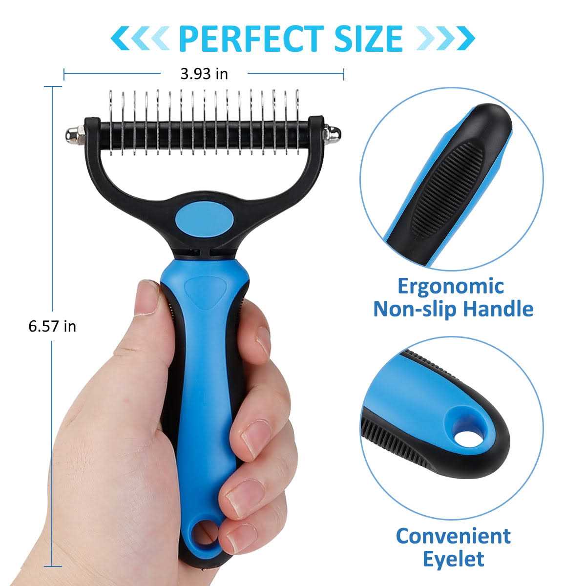 Dematting Brush Undercoat Rake for Dogs & Cats U53448