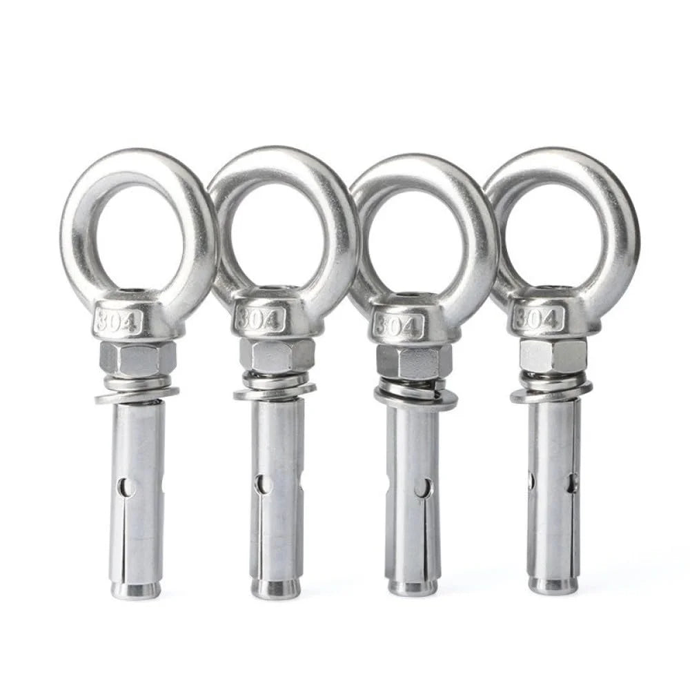 304 Stainless Steel M6x80mm 4pcs Eye Bolt V3125