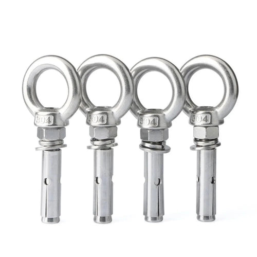 304 Stainless Steel M6x80mm 4pcs Eye Bolt V3125
