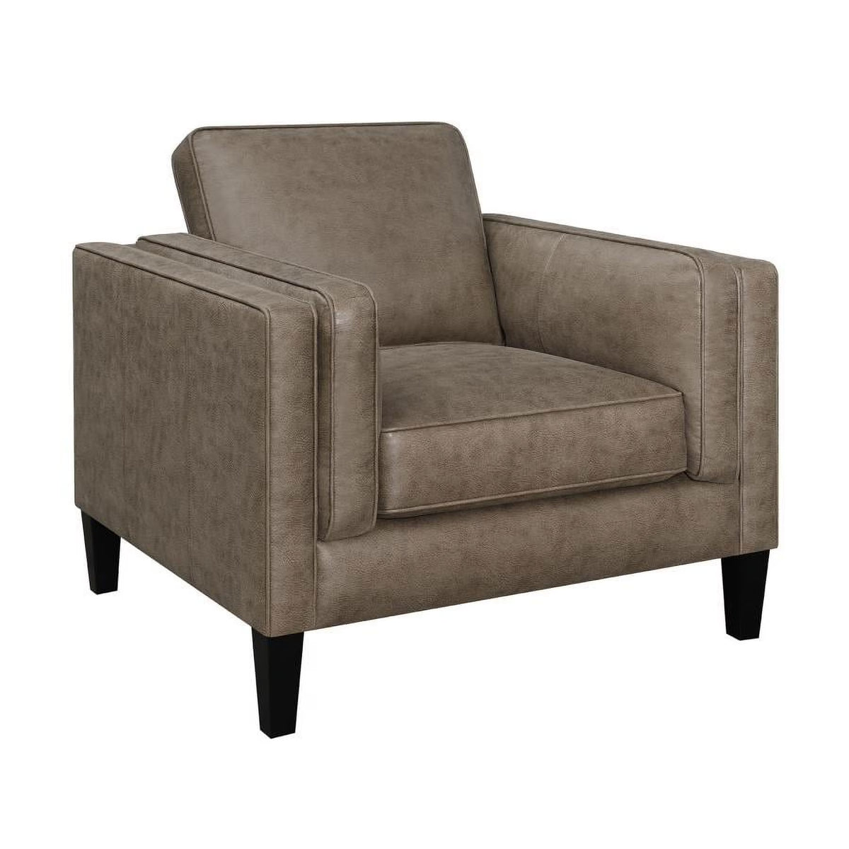 Vintage Brown Upholstered Track Arms Chair S99867