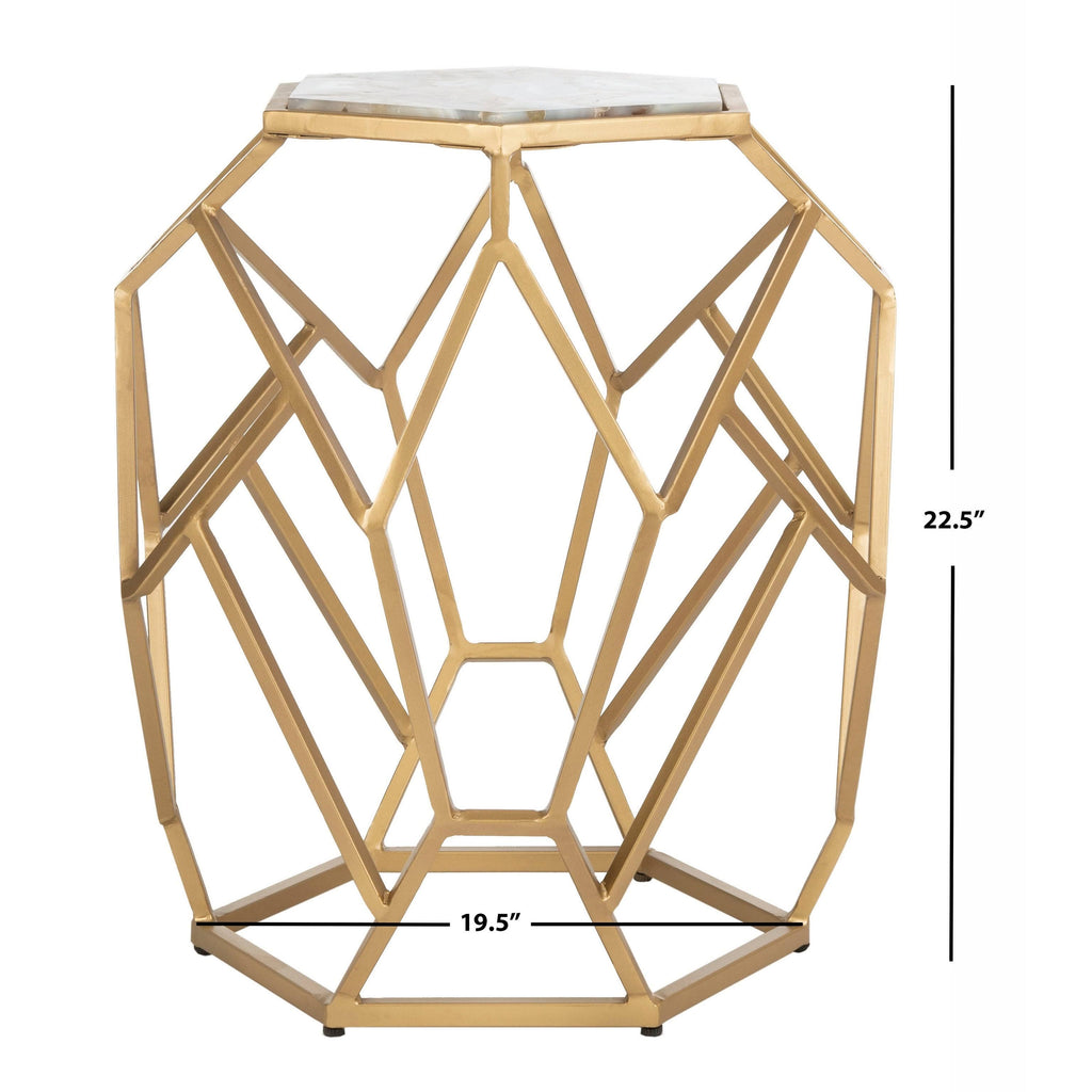 Geometric Accent Table - Multi/Gold T730939