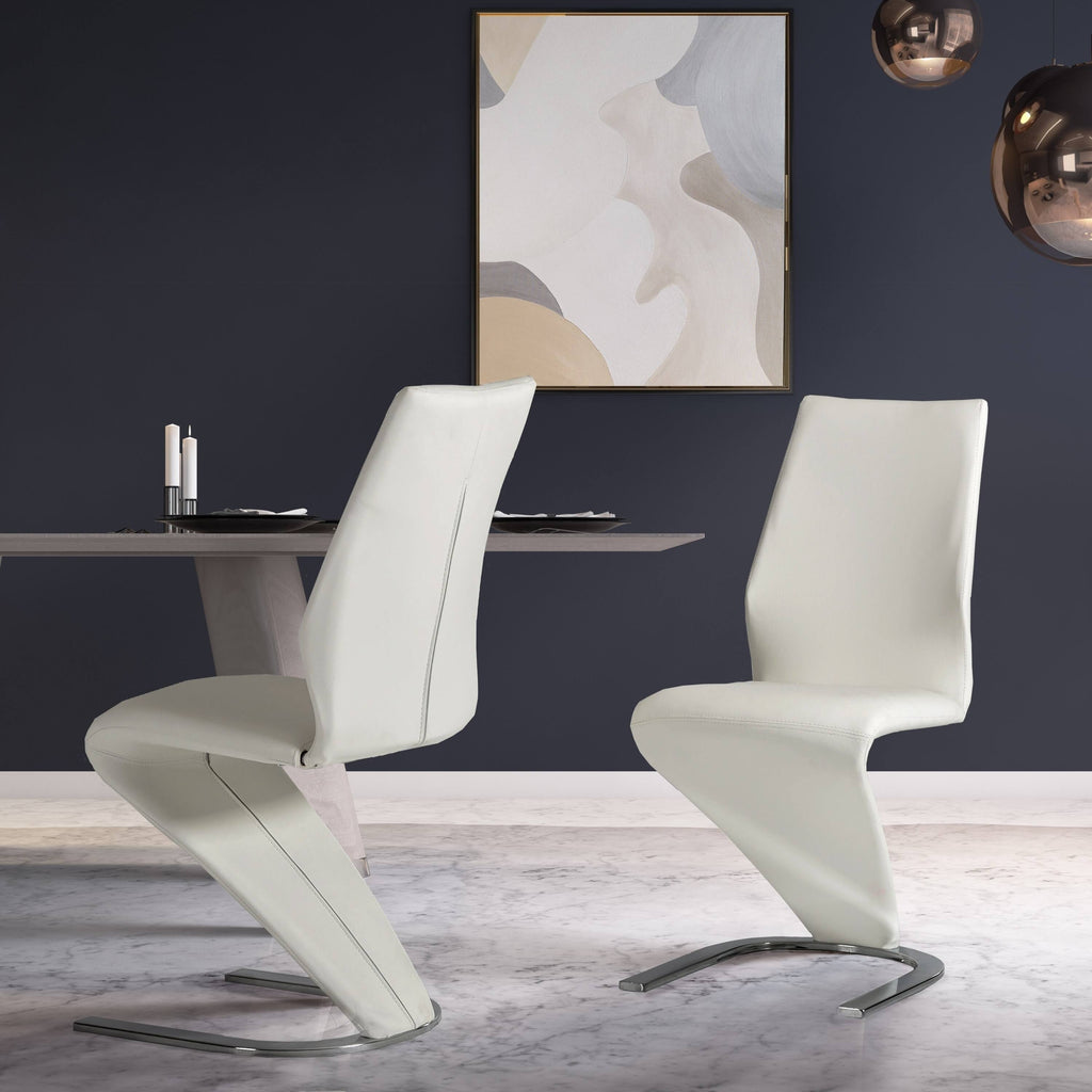 White Leatherette Dining Chair (Set of 2) I9124