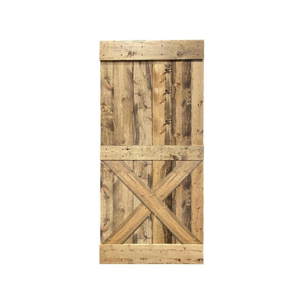 Solid Knotty Pine Wood Interior Sliding Barn Door Slab V75252