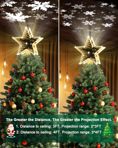 Christmas Tree Topper Lighted with 6 Projection Modes S722