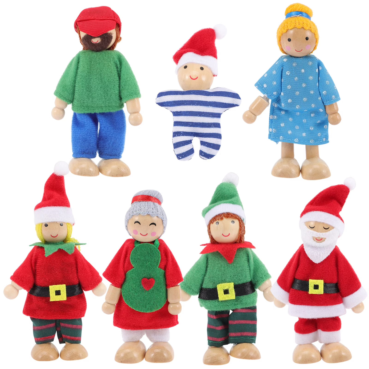 7pcs Wooden Doll Playset B810