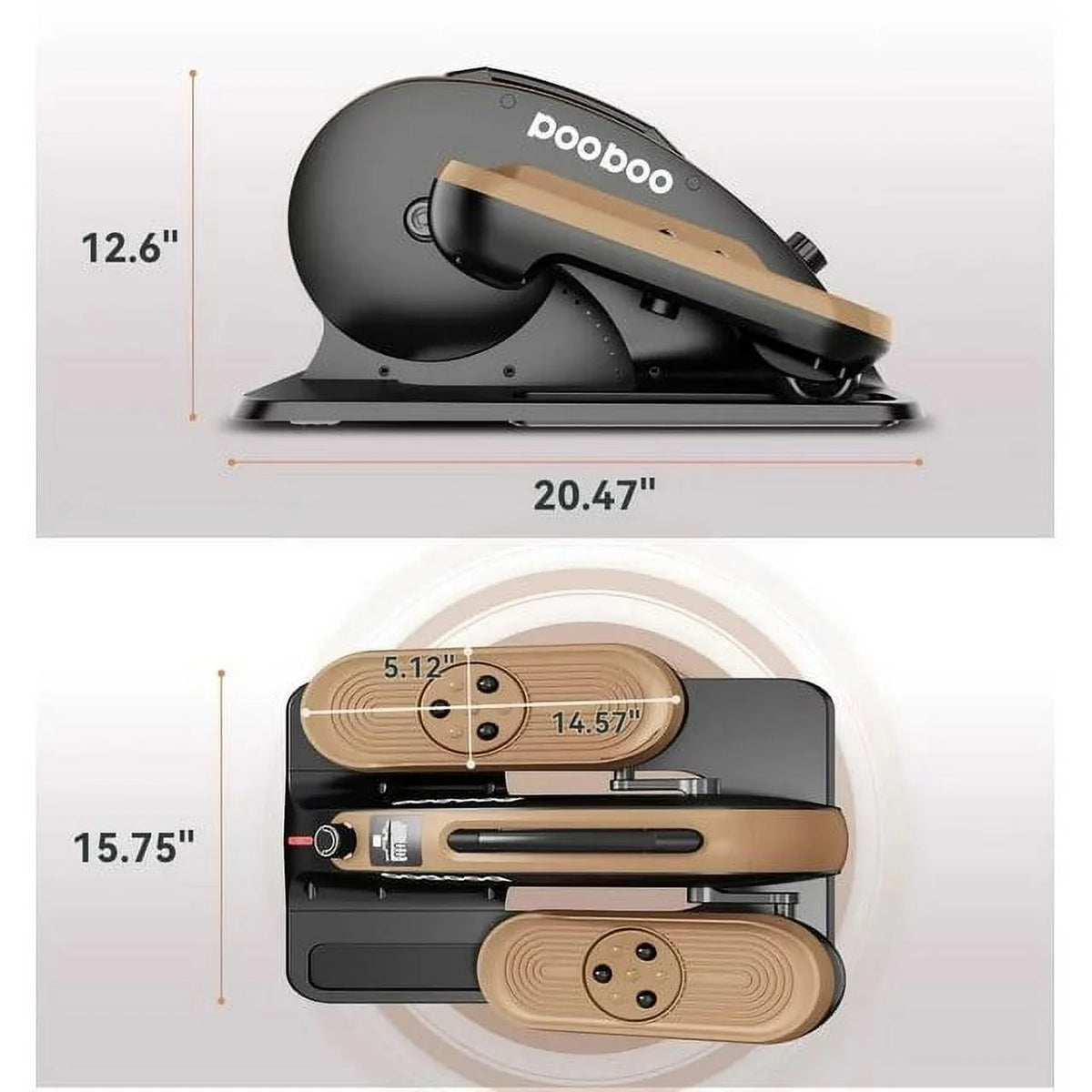 Under Desk Magnetic Elliptical Machine with Foot Massage C2290