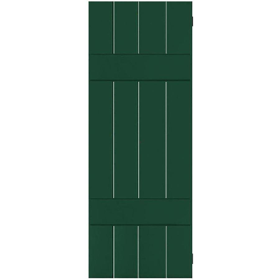 Chrome Green Real Wood Cedar Board-n-Batten Shutters Per Pair R841278