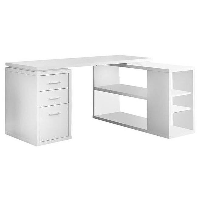 White L Shaped Computer Desk M916