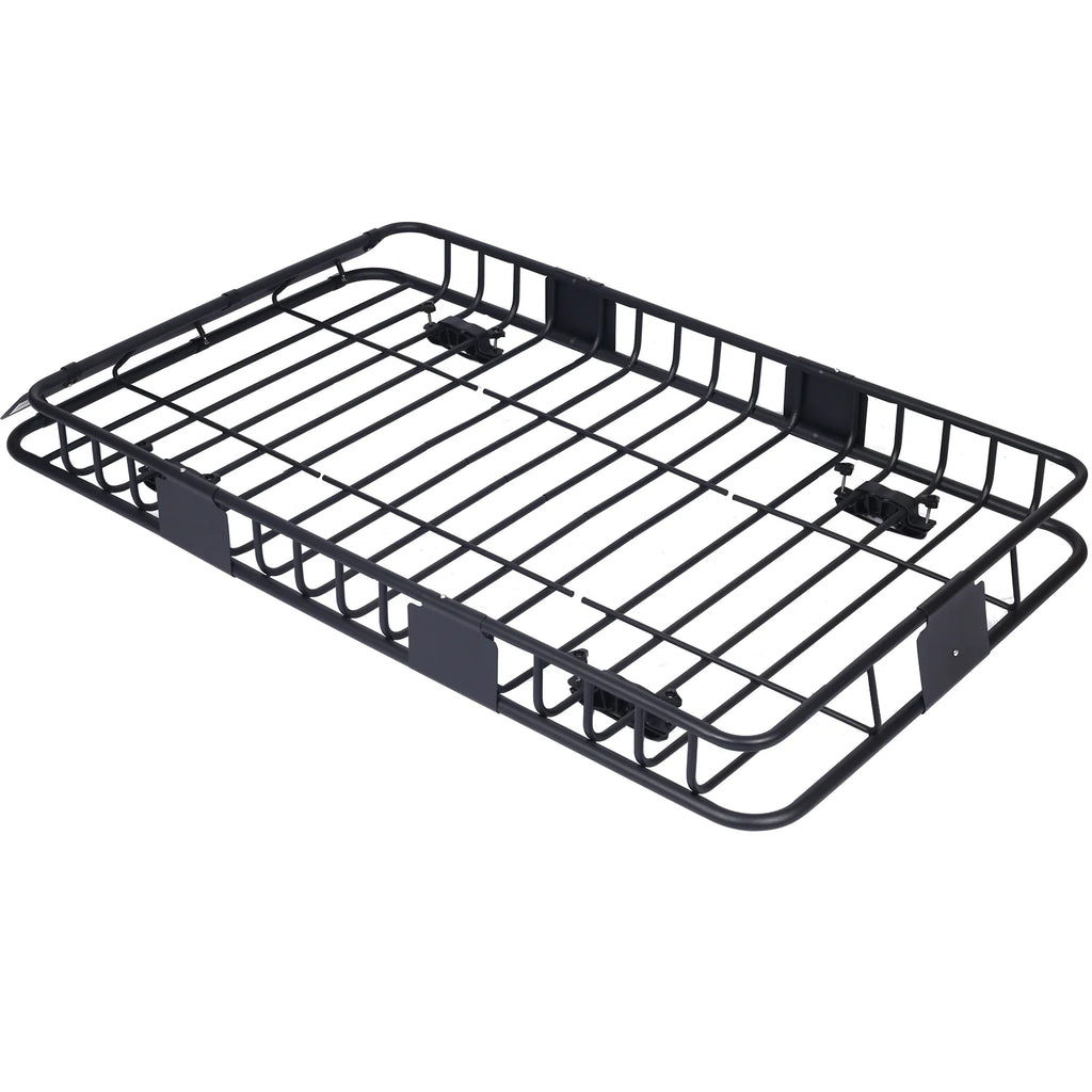 Black Steel Roof Rack Cargo Carrier Basket G82519