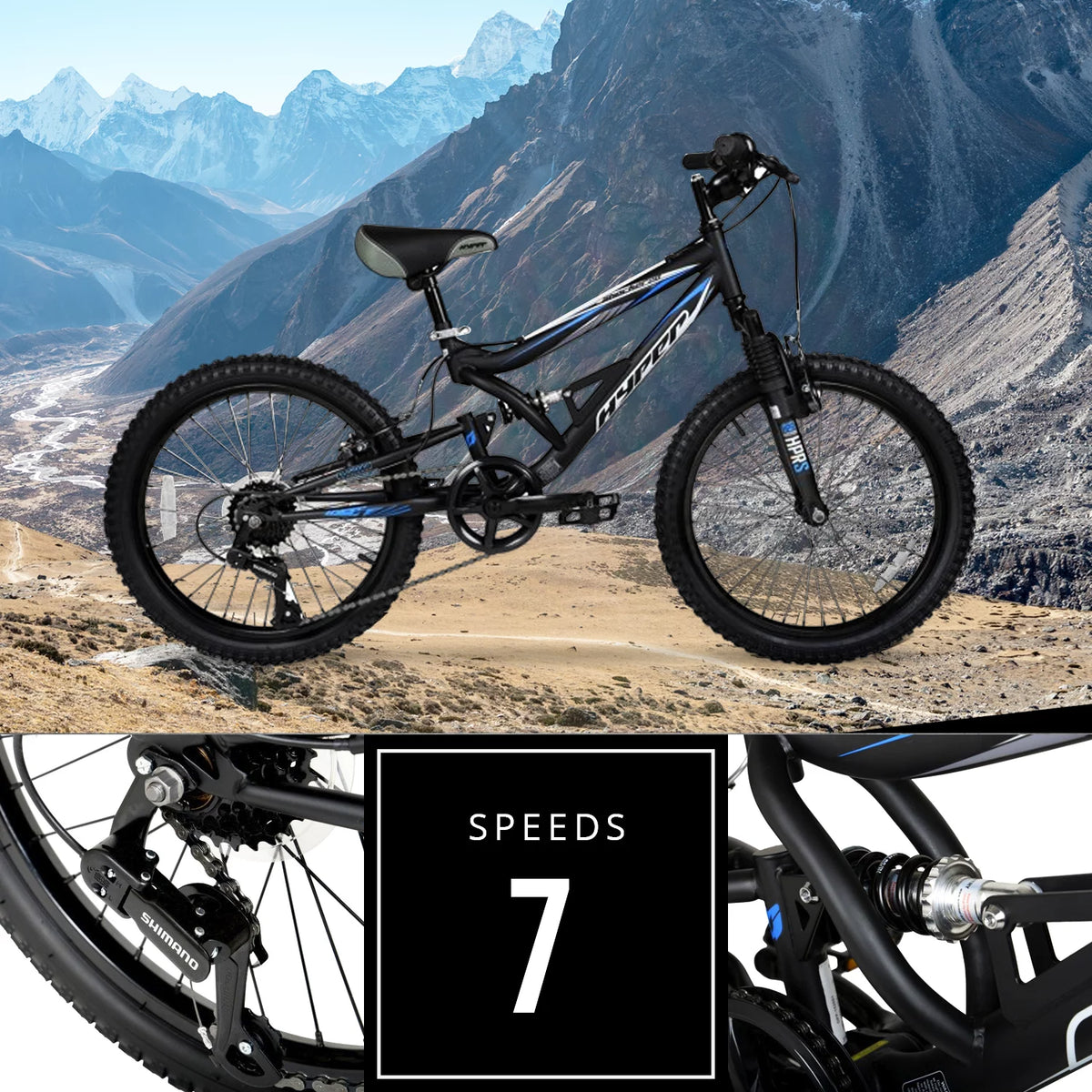 20 Boys Black Mountain Bike L237