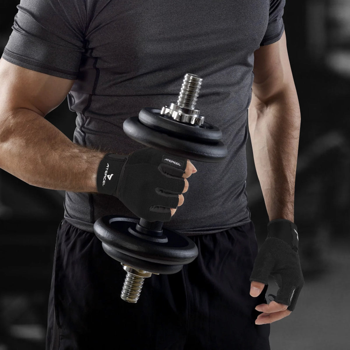 Workout Gloves with Hooks Black L Y562722