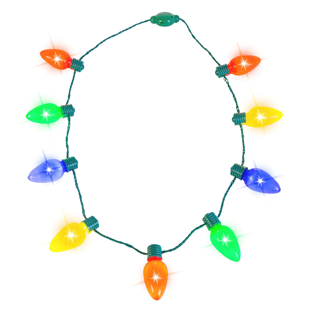 12 Piece Christmas LED Light Up Bulb Necklaces I9400