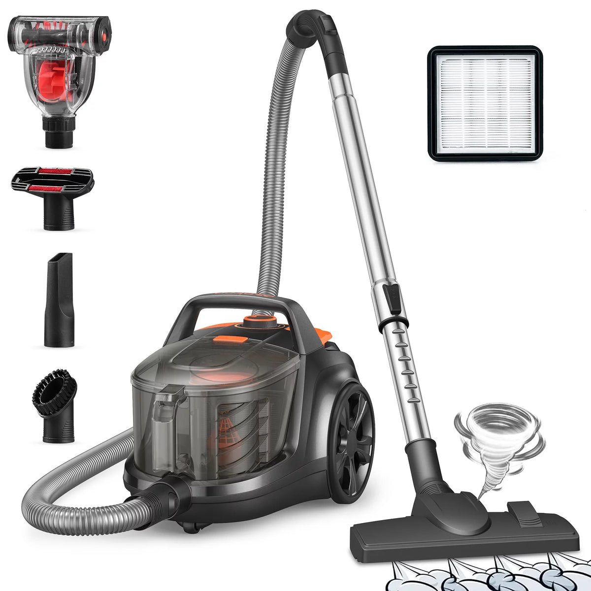 1200W 3.6QT Bagless Canister Vacuum Cleaner P48863
