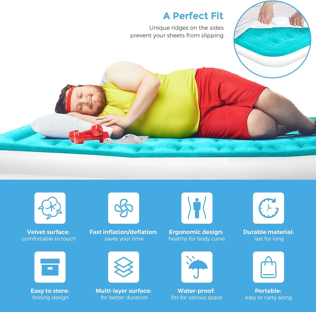 Queen Air Mattress with Built-in Pump, 80x60x18, Pack of 2 M5493