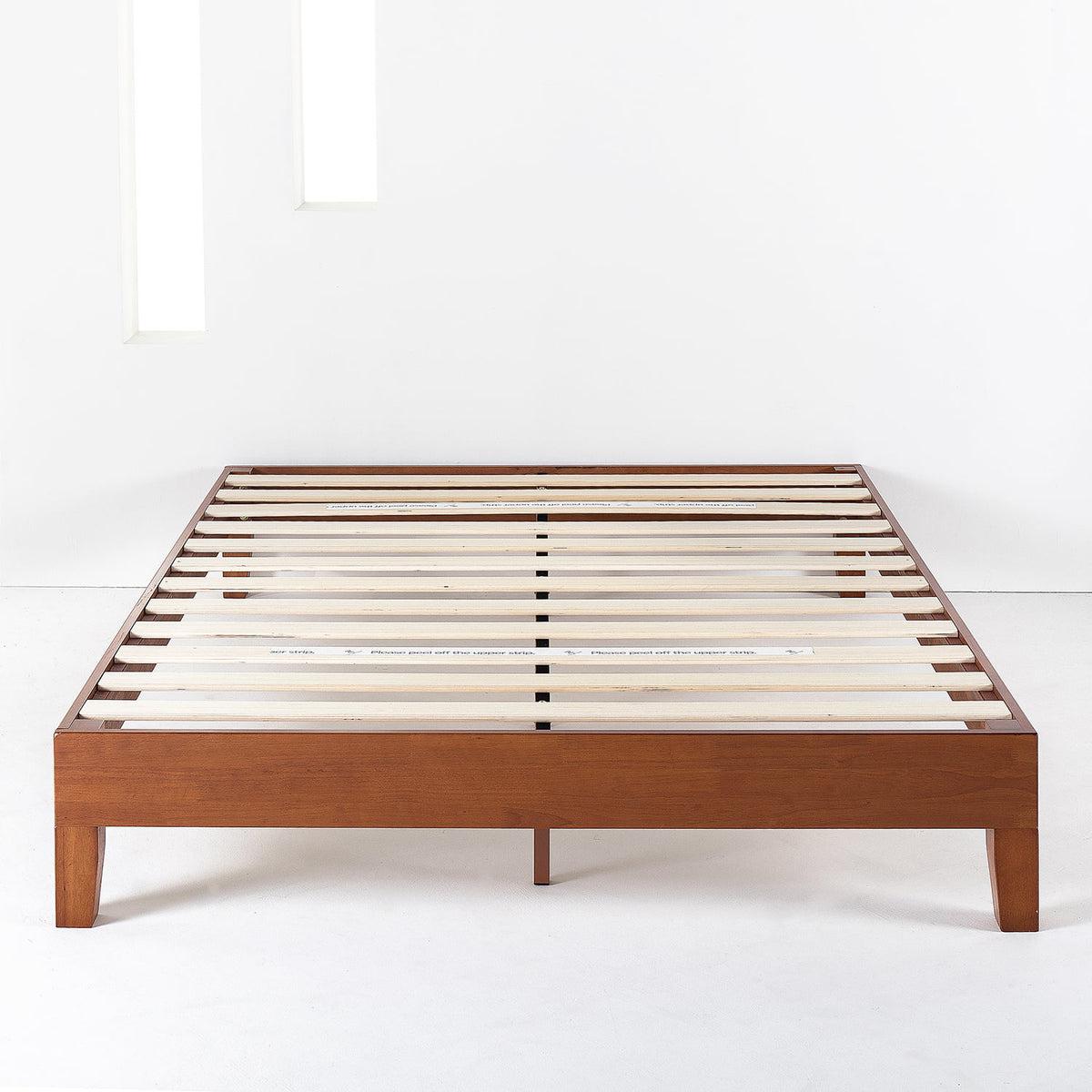 Cherry Twin Solid Wood Platform Bed with Wooden Slats J876290