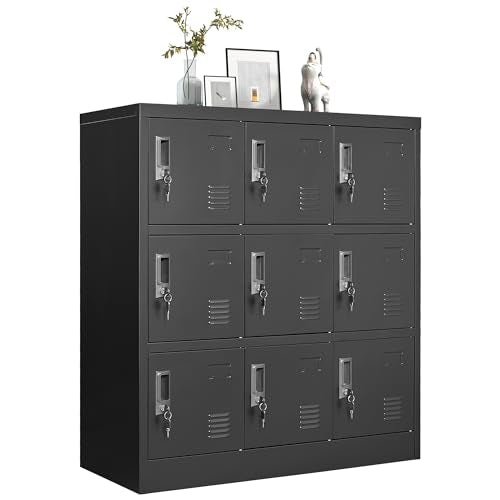 6 Door Black Metal Storage Locker P6254