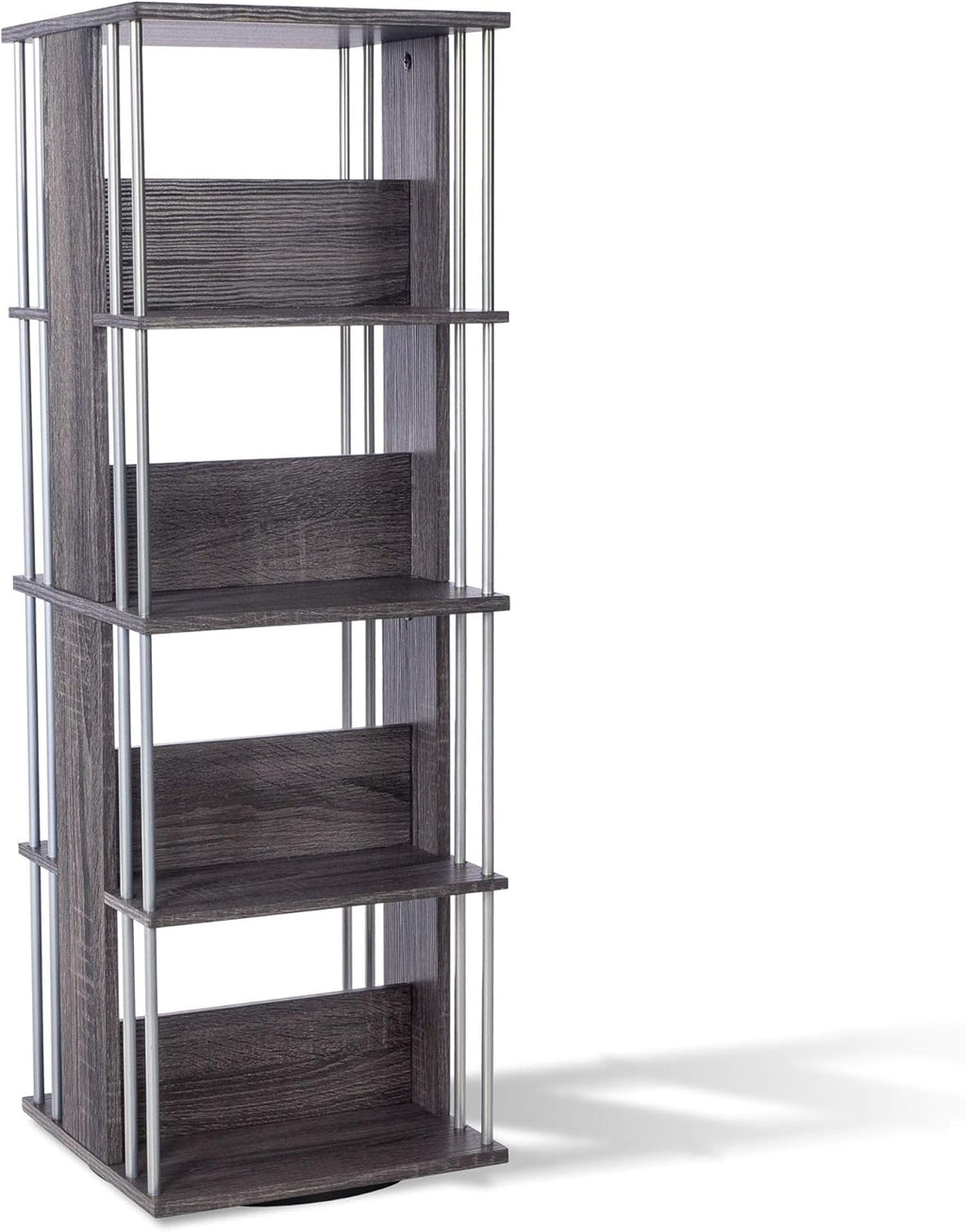Espresso 4 Fixed Shelves Media Storage Spinner J26061