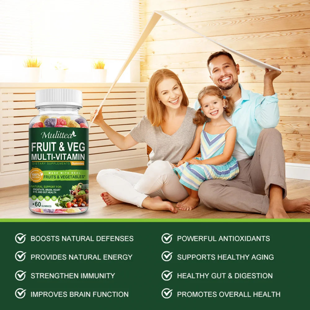 Fruits and Veggies Supplement 120 Gummies Non-GMO Pectin-Based Gluten-Free I1891