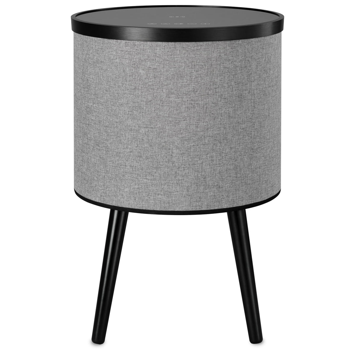 Round Bluetooth Speaker End Table with Wireless Charging, Gray O86936