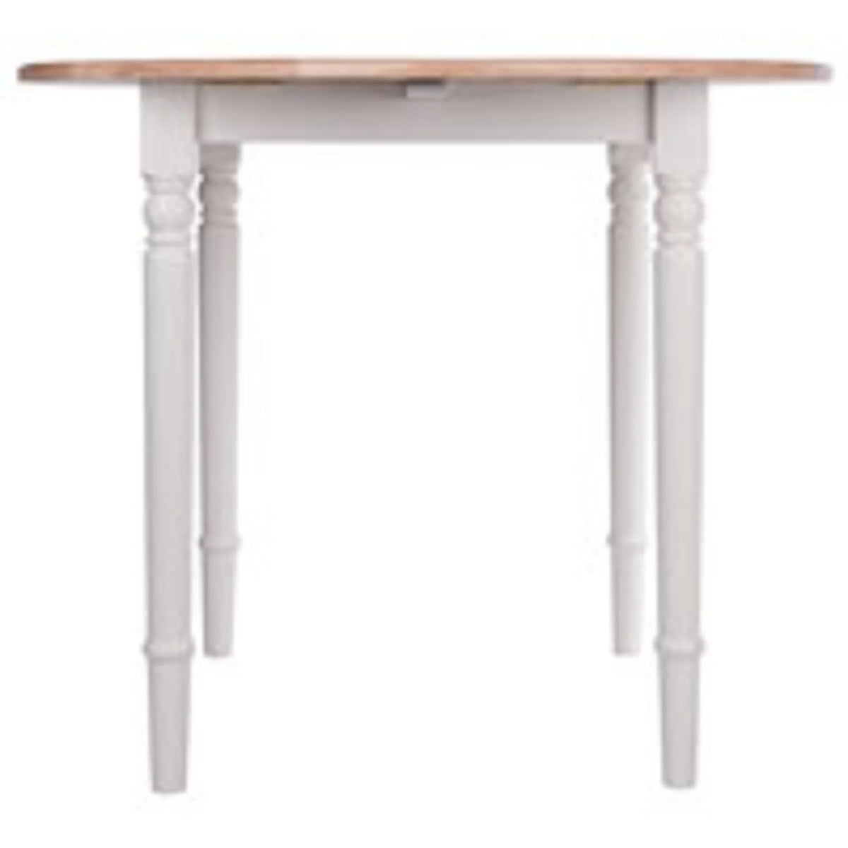 Beige and White Round Drop Leaf Table W89386