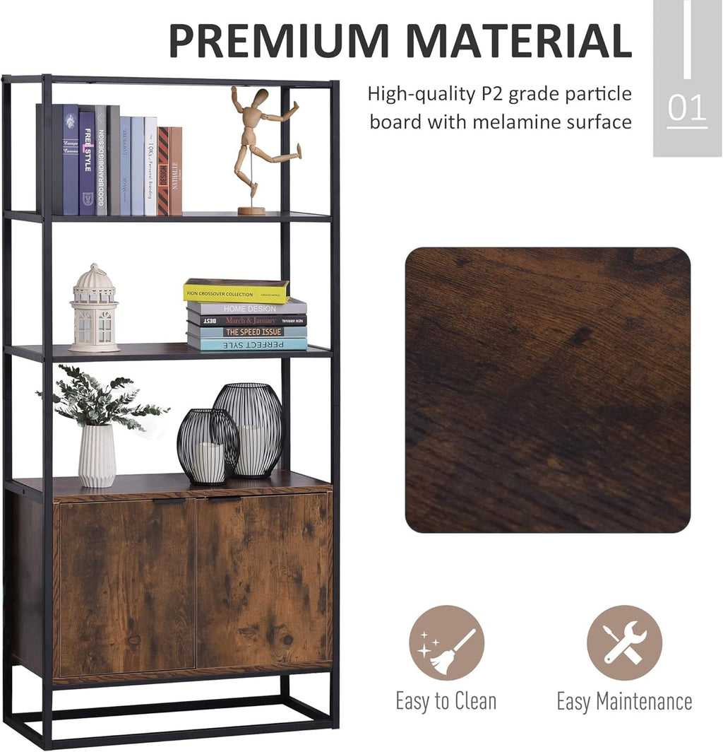 Brown Storage Cabinet with 3 Open Shelves F1572