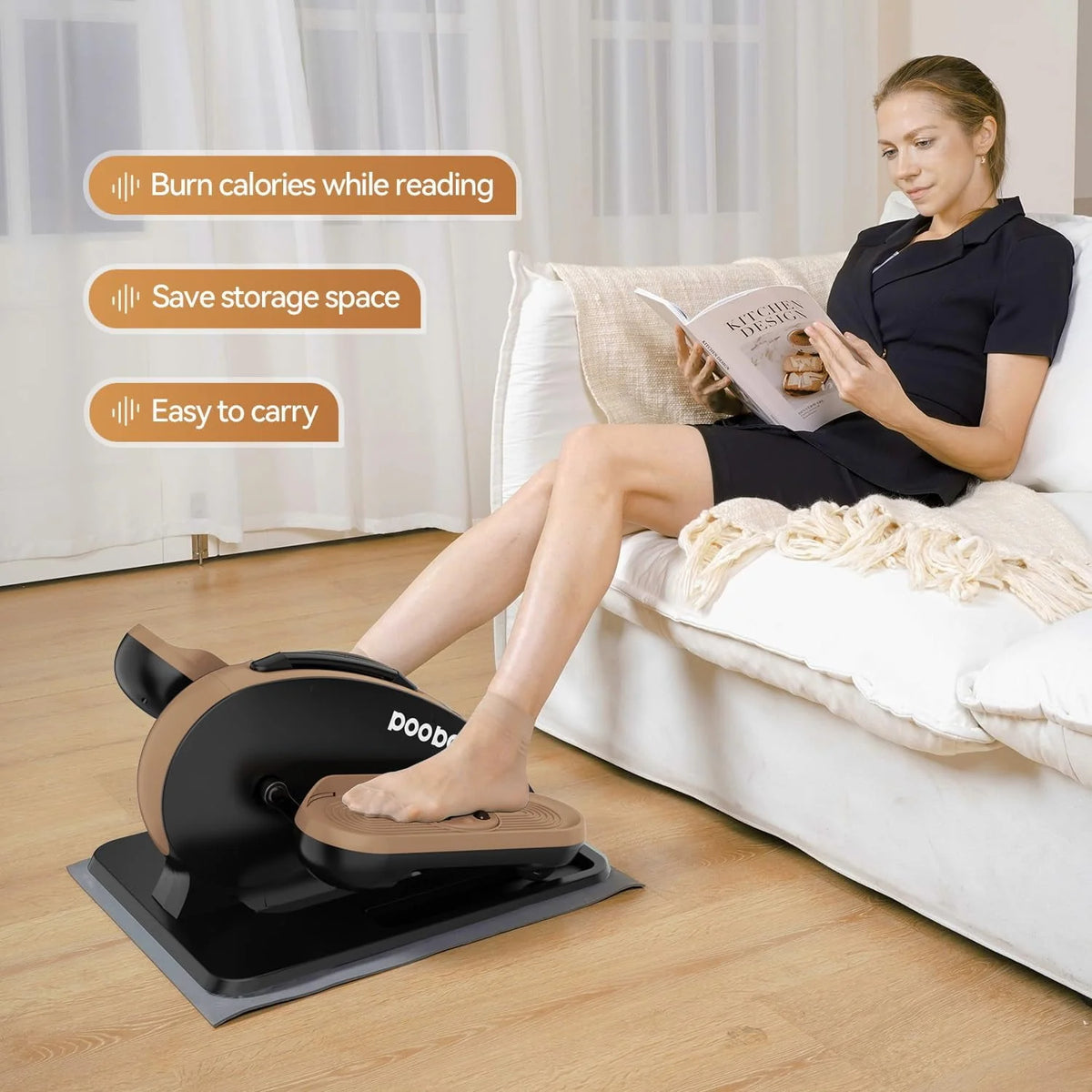 Under Desk Magnetic Elliptical Machine with Foot Massage C2290
