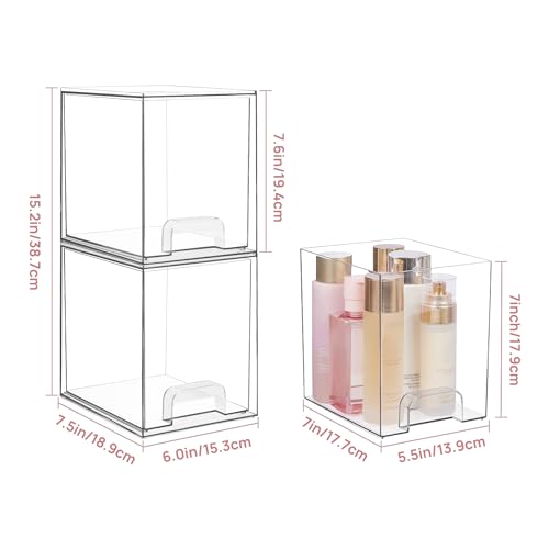 Clear Stackable Acrylic Storage Drawers 2 Pack I251642