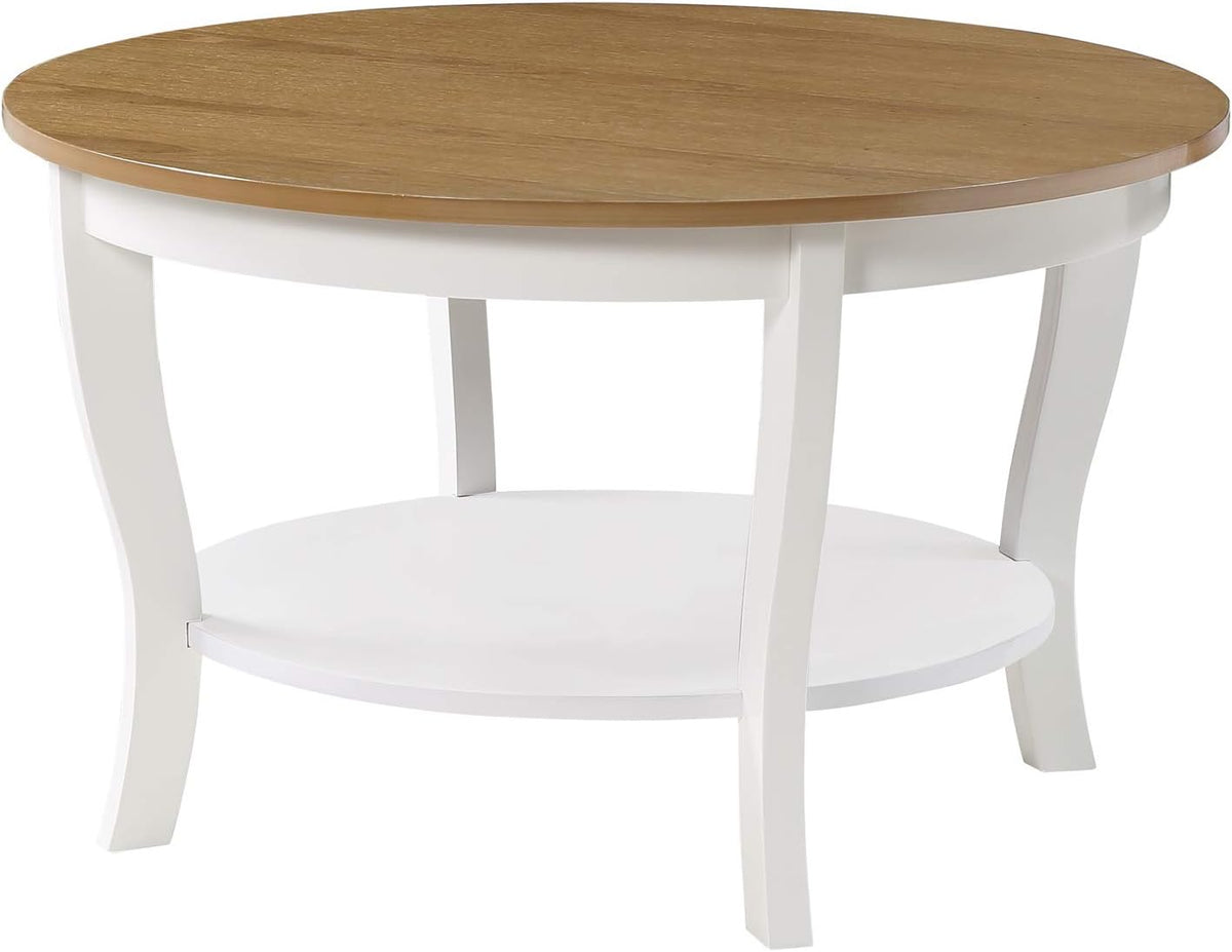 Round Coffee Table, Driftwood/White M23177