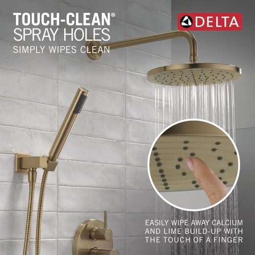 2-Setting Round Shower System with Rain Shower Head and Handheld Spray Chrome N74505