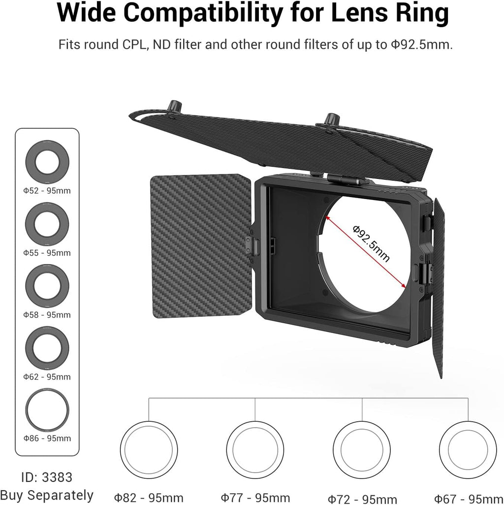 Mini Matte Box Pro with 4 x 5.65 Filter Trays and Adapter Ring M694
