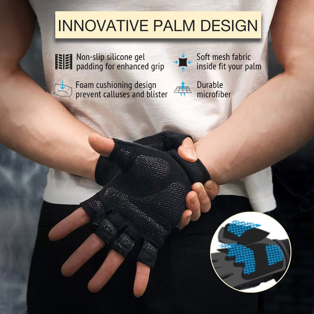 Workout Gloves with Hooks Black L Y562722