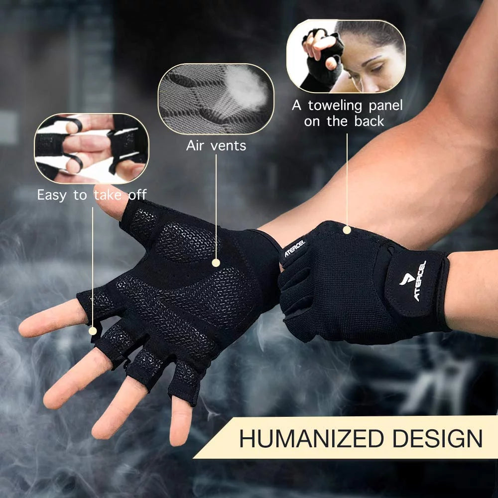 Workout Gloves with Hooks Black L Y562722